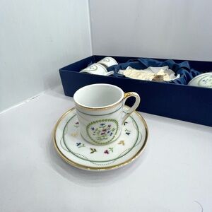 Vintage Godinger Espresso Tea Cup and Saucer Set with Gold Trim